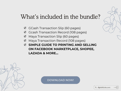 Gcash and Paymaya Slip and Transaction Record Templates + Guide How to Use and Sell | digitalsbytin